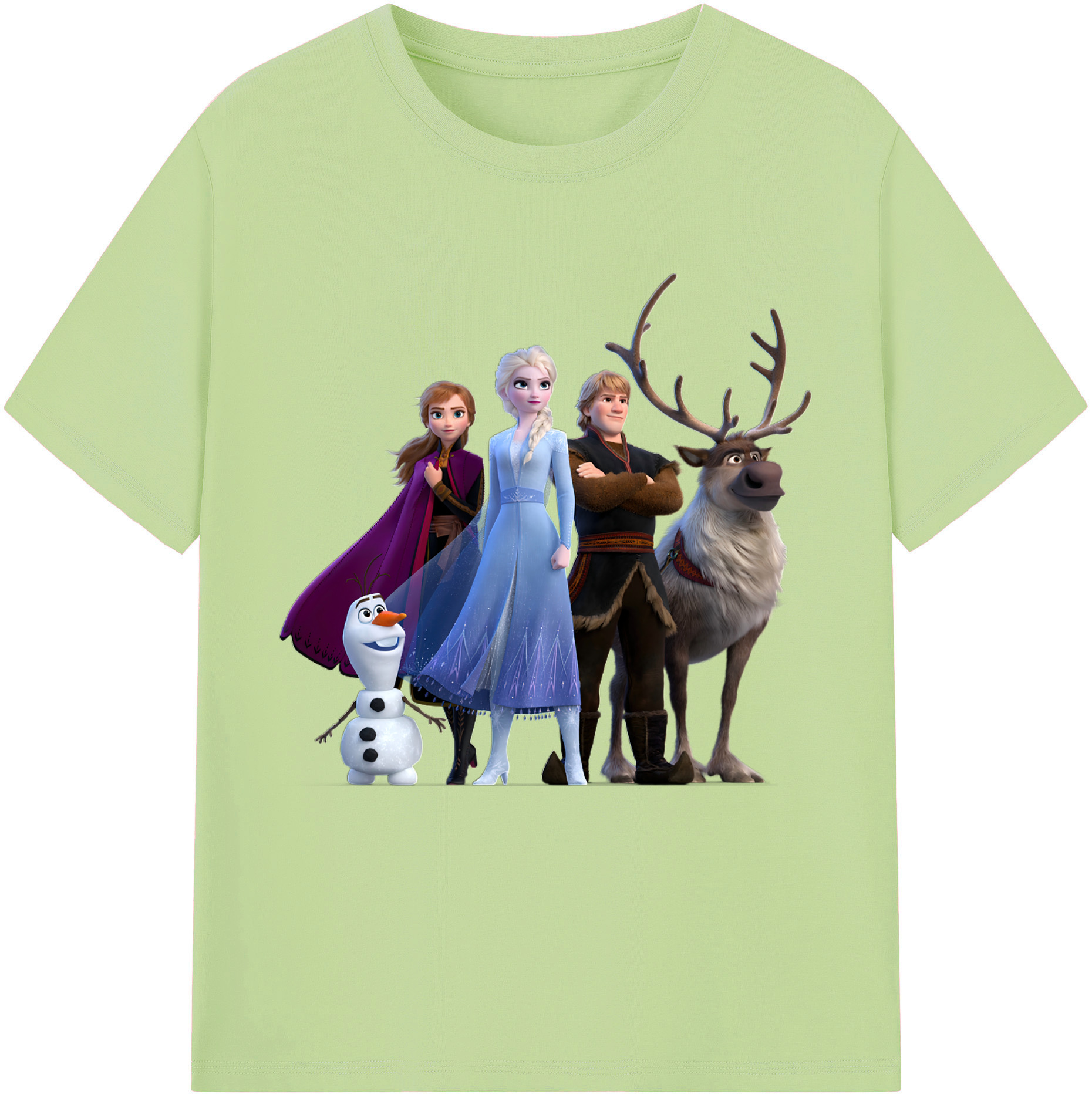（画像用） アナと雪の女王 アンナ エルサ Frozen Anna Elsa 綿100％半袖Tシャツ（フロントプリント）
